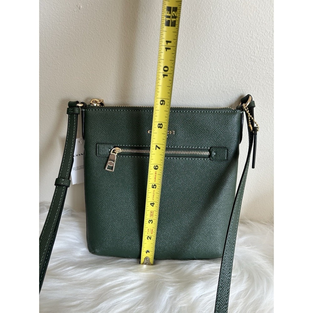 Coach Mini Rowan File Everglade Green Crossgrain Leather Crossbody Bag NWT - Picture 8 of 8